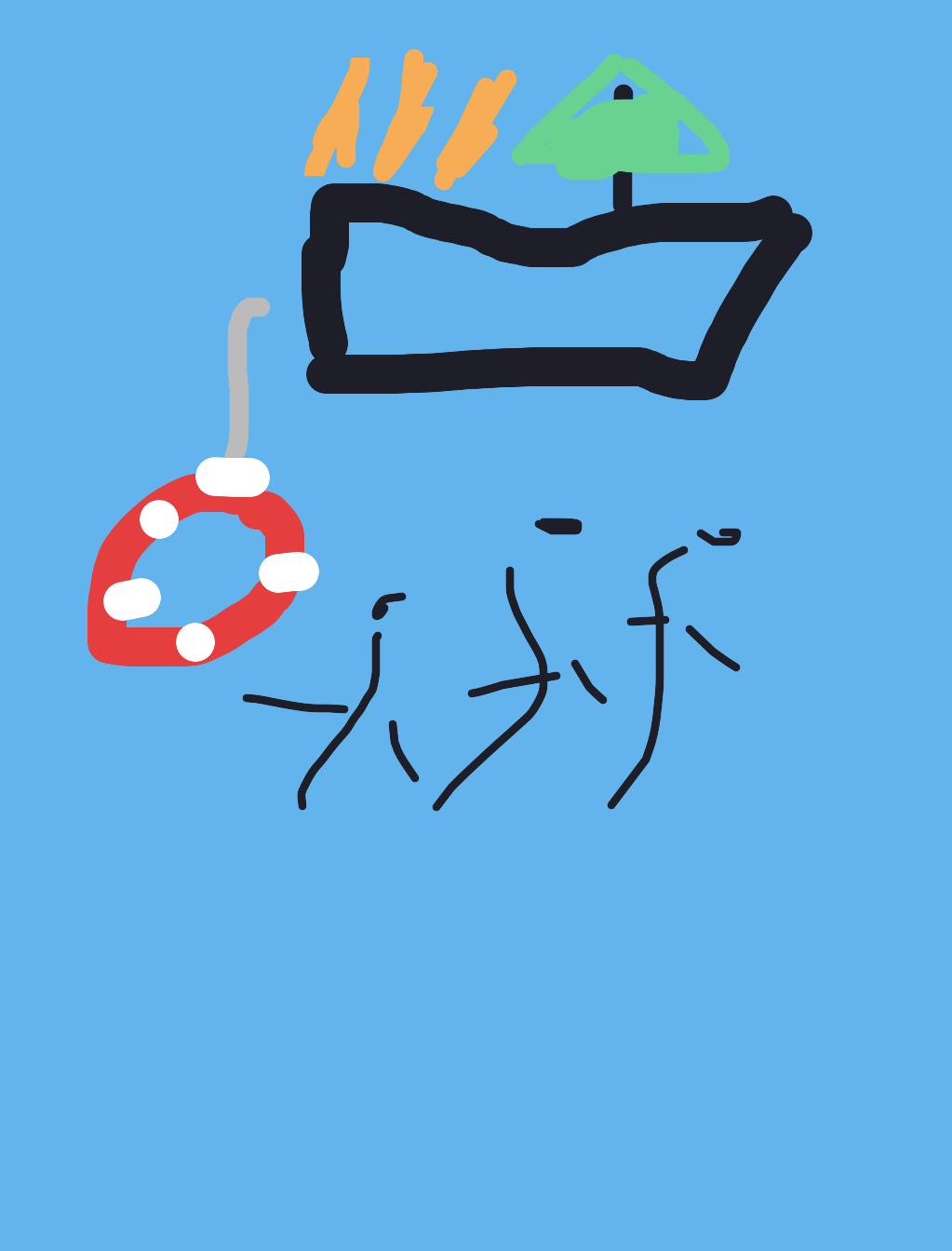 My Bacon sauvant des nageurs — a one-shot sketch by GambelsQuail on The Midnight Gallery daily drawing app.