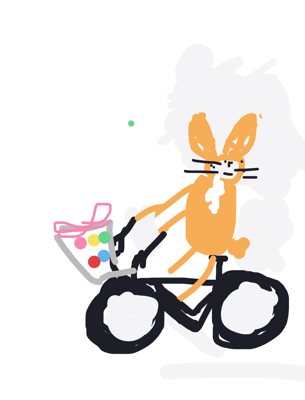 My Un lapin distribuant des œufs à vélo — a one-shot sketch by GambelsQuail on The Midnight Gallery daily drawing app.