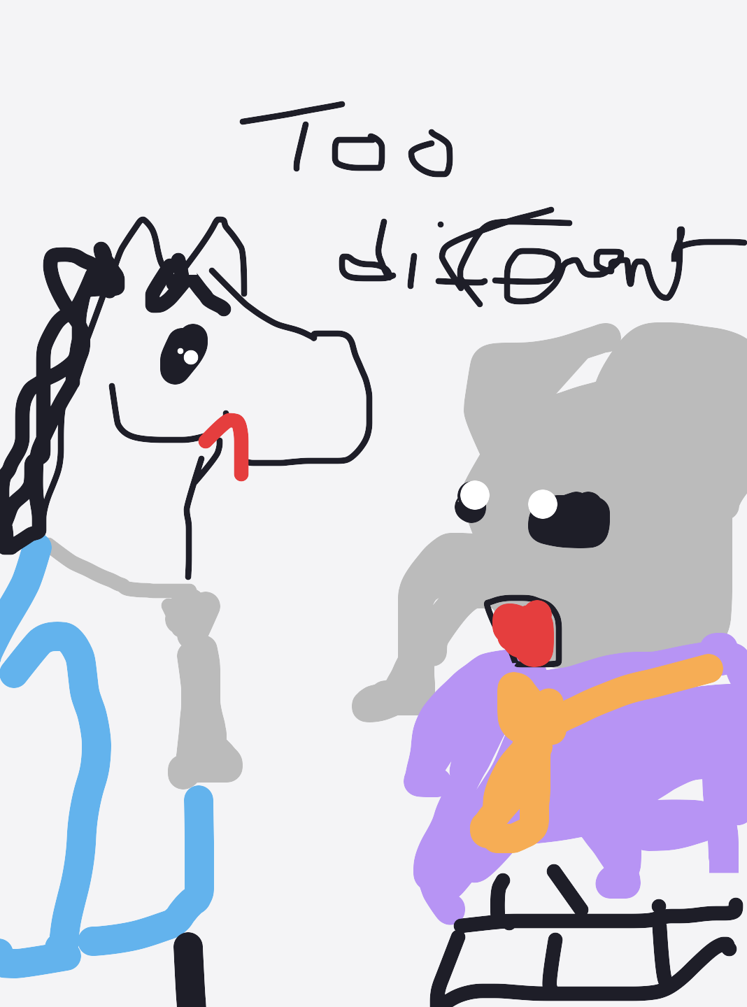 My cheval qui passe un entretien d'embauche — a one-shot sketch by Airotciv on The Midnight Gallery daily drawing app.