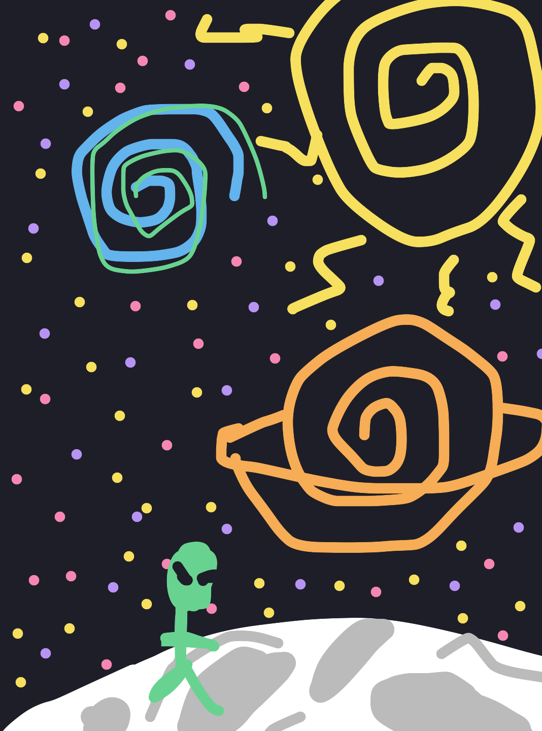 My La vue depuis la lune — a one-shot sketch by xanesan on The Midnight Gallery daily drawing app.