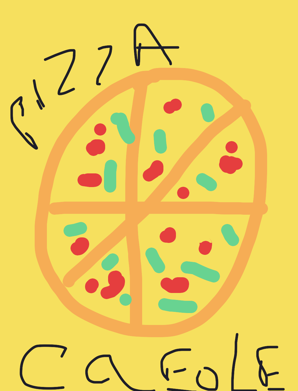 Pizza créole gros piment et saucisses — a one-shot sketch by GambelsQuail on The Midnight Gallery daily drawing app.
