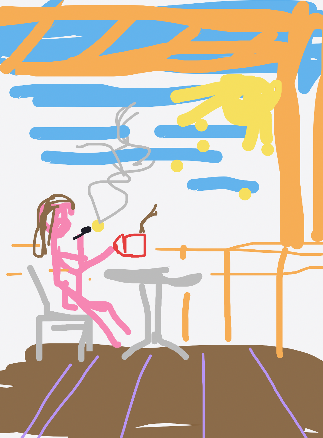 My Première chose que je fais au réveil — a one-shot sketch by ThickbilledVireo8093 on The Midnight Gallery daily drawing app.