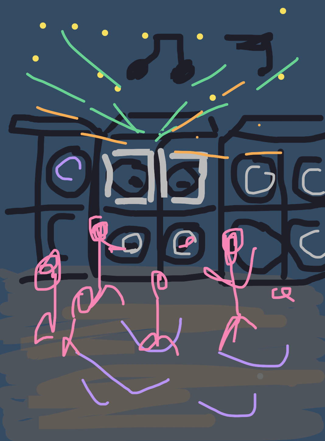 My Samedi soir parfait — a one-shot sketch by ThickbilledVireo8093 on The Midnight Gallery daily drawing app.