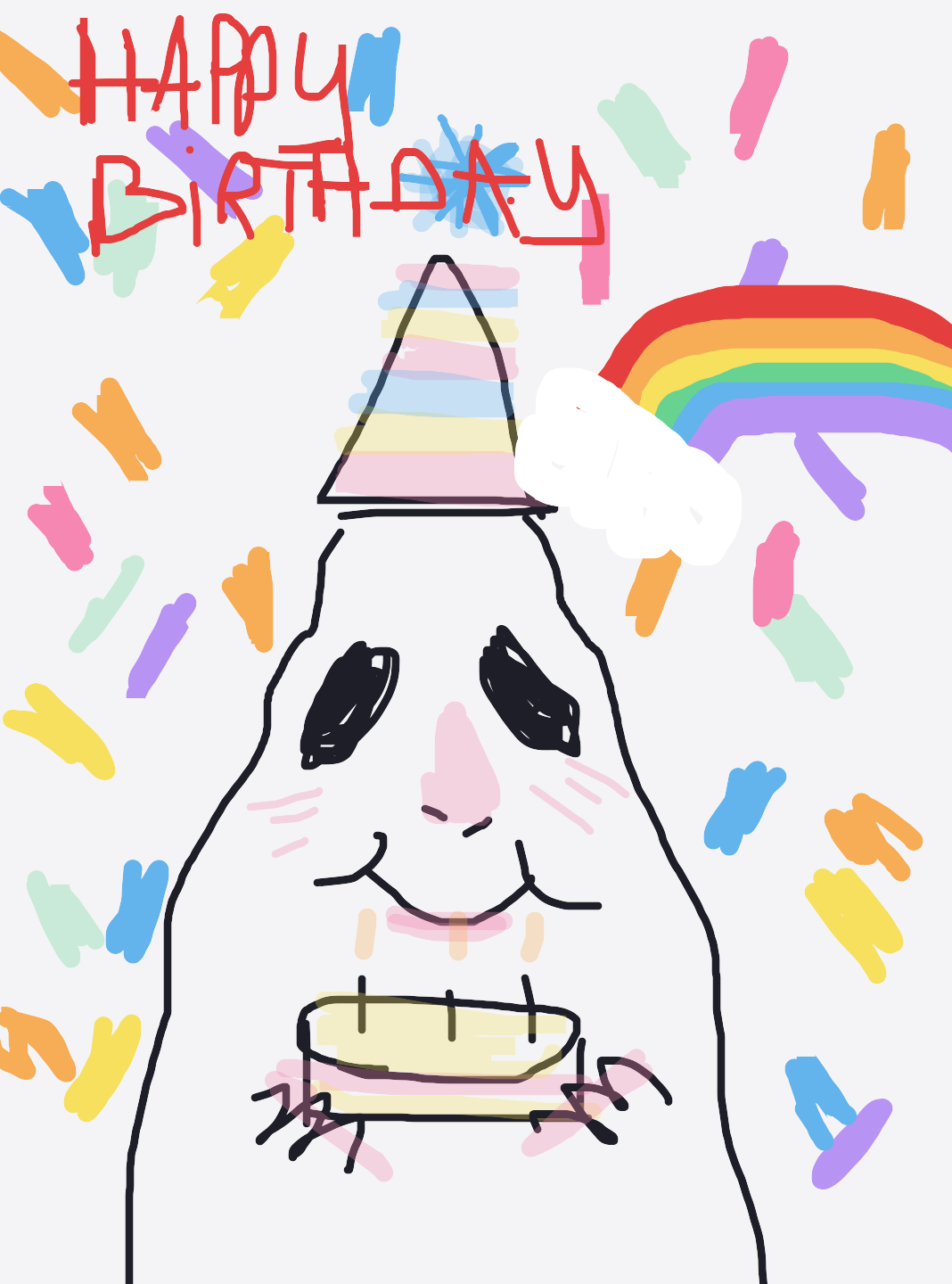 My Souhaite moi joyeux anniversaire — a one-shot sketch by xanesan on The Midnight Gallery daily drawing app.