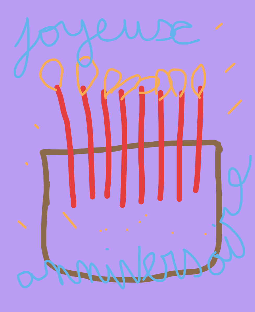 My Souhaite moi joyeux anniversaire — a one-shot sketch by ChineseWhiteDolphin on The Midnight Gallery daily drawing app.
