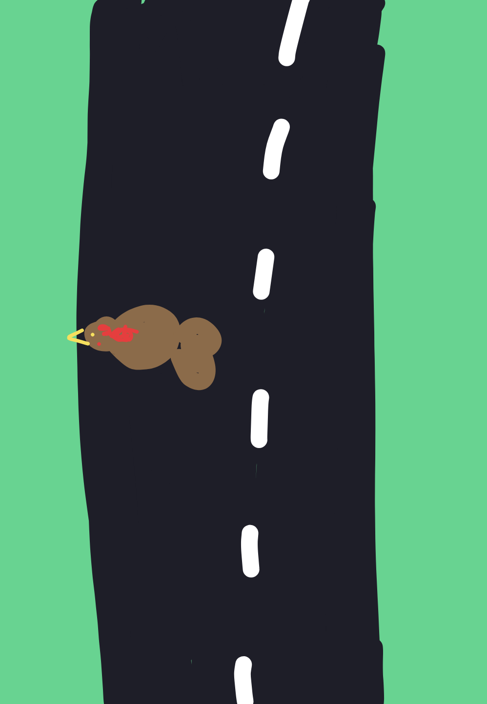 My Poulet traversant la route — a one-shot sketch by Bicycloraptor on The Midnight Gallery daily drawing app.