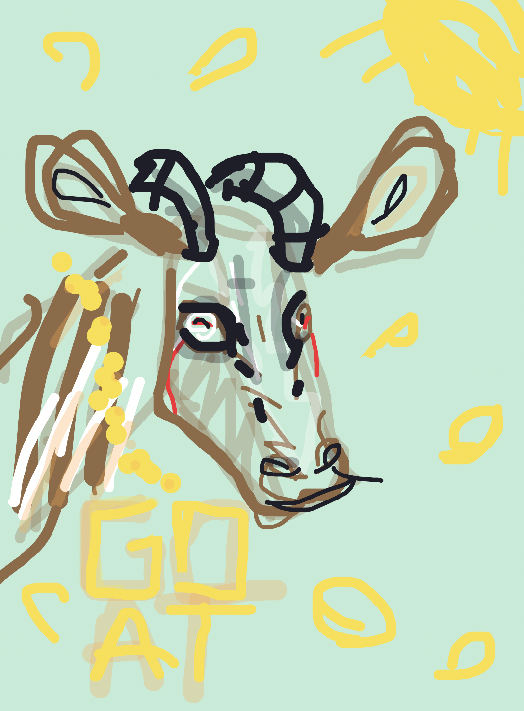 My Chèvre portant une chaîne GOAT — a one-shot sketch by ThickbilledVireo8093 on The Midnight Gallery daily drawing app.