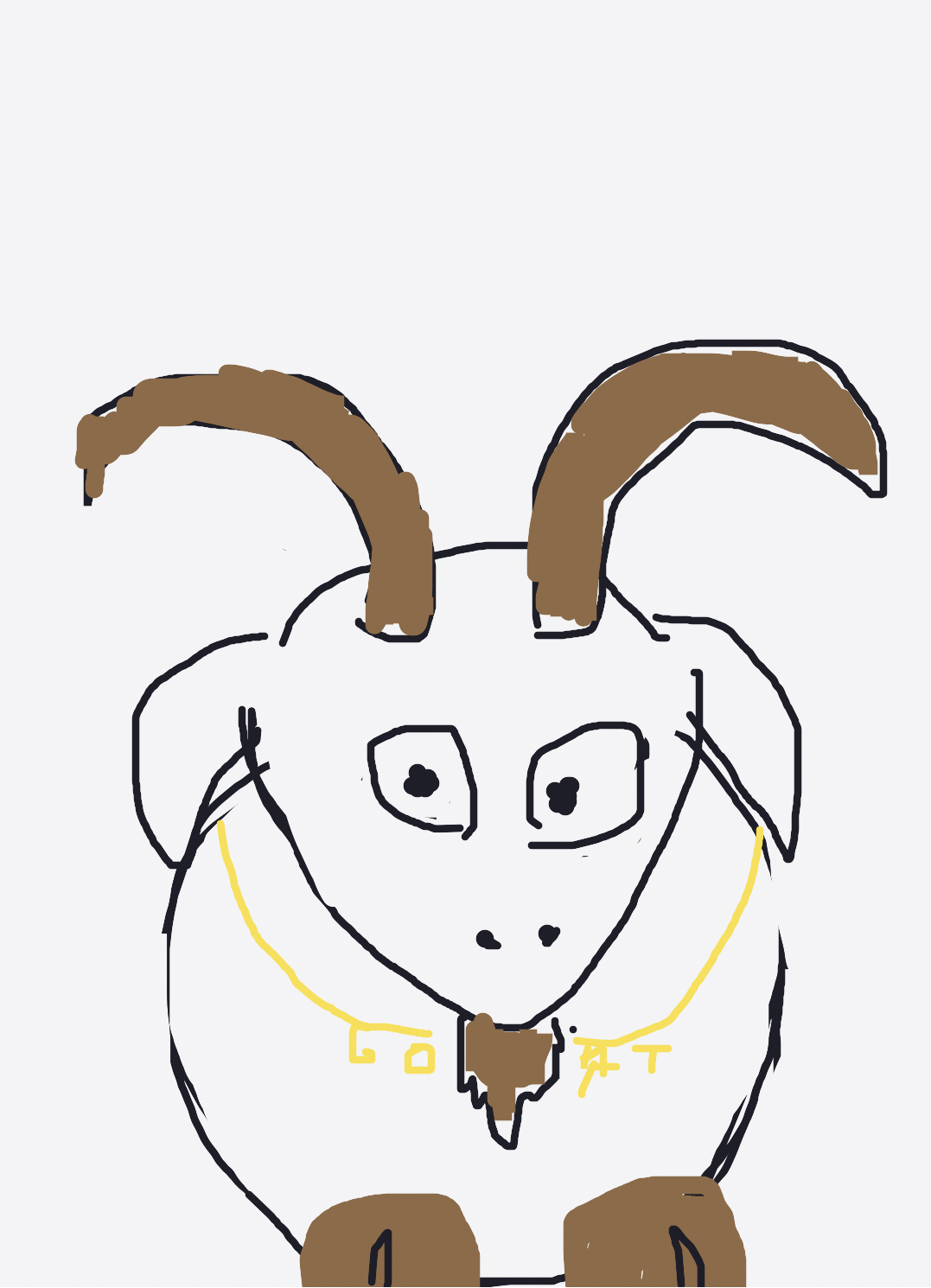 My Chèvre portant une chaîne GOAT — a one-shot sketch by Justyle on The Midnight Gallery daily drawing app.