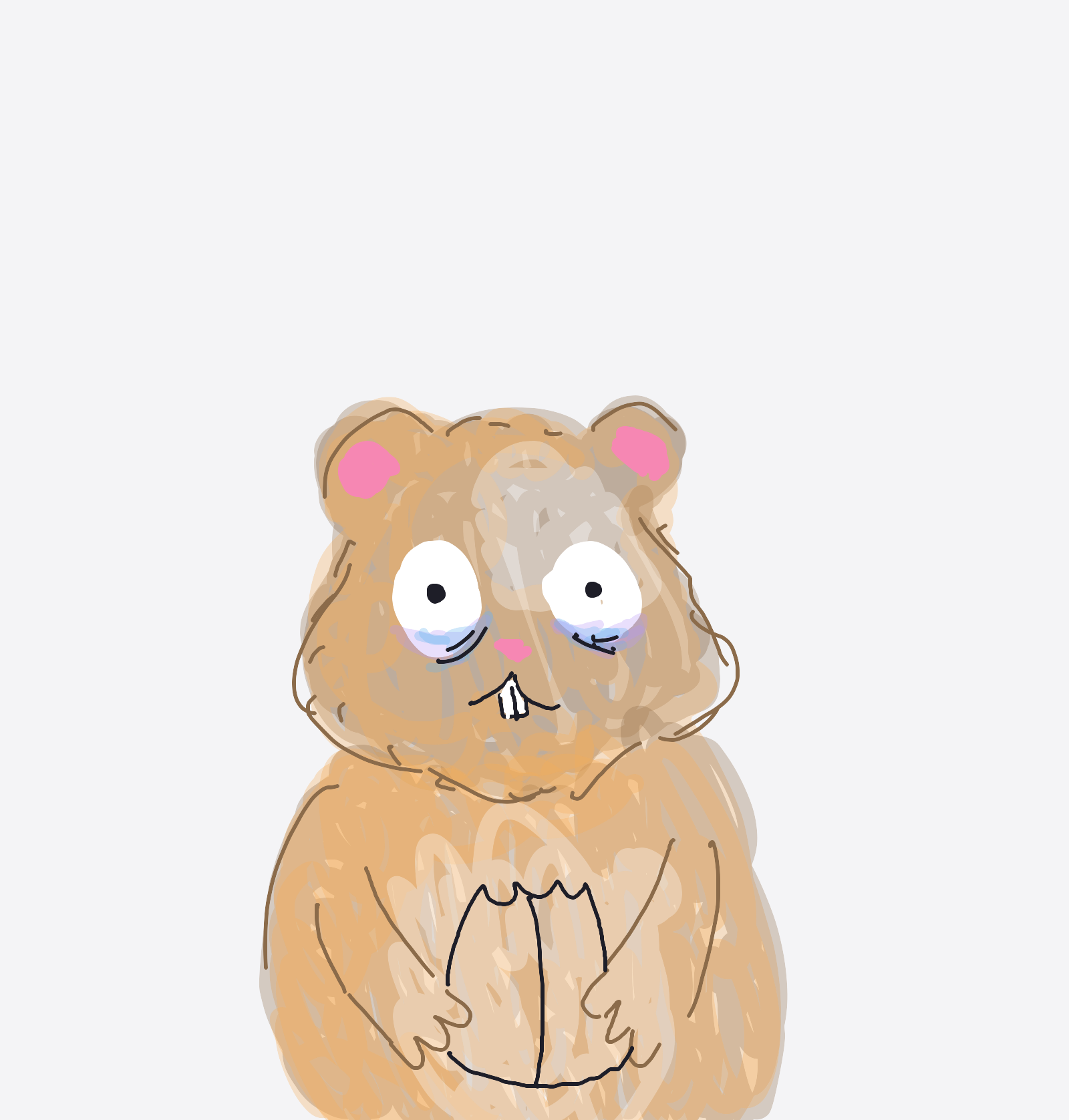 My Hamster au bureau 9h-17h — a one-shot sketch by Palomino on The Midnight Gallery daily drawing app.