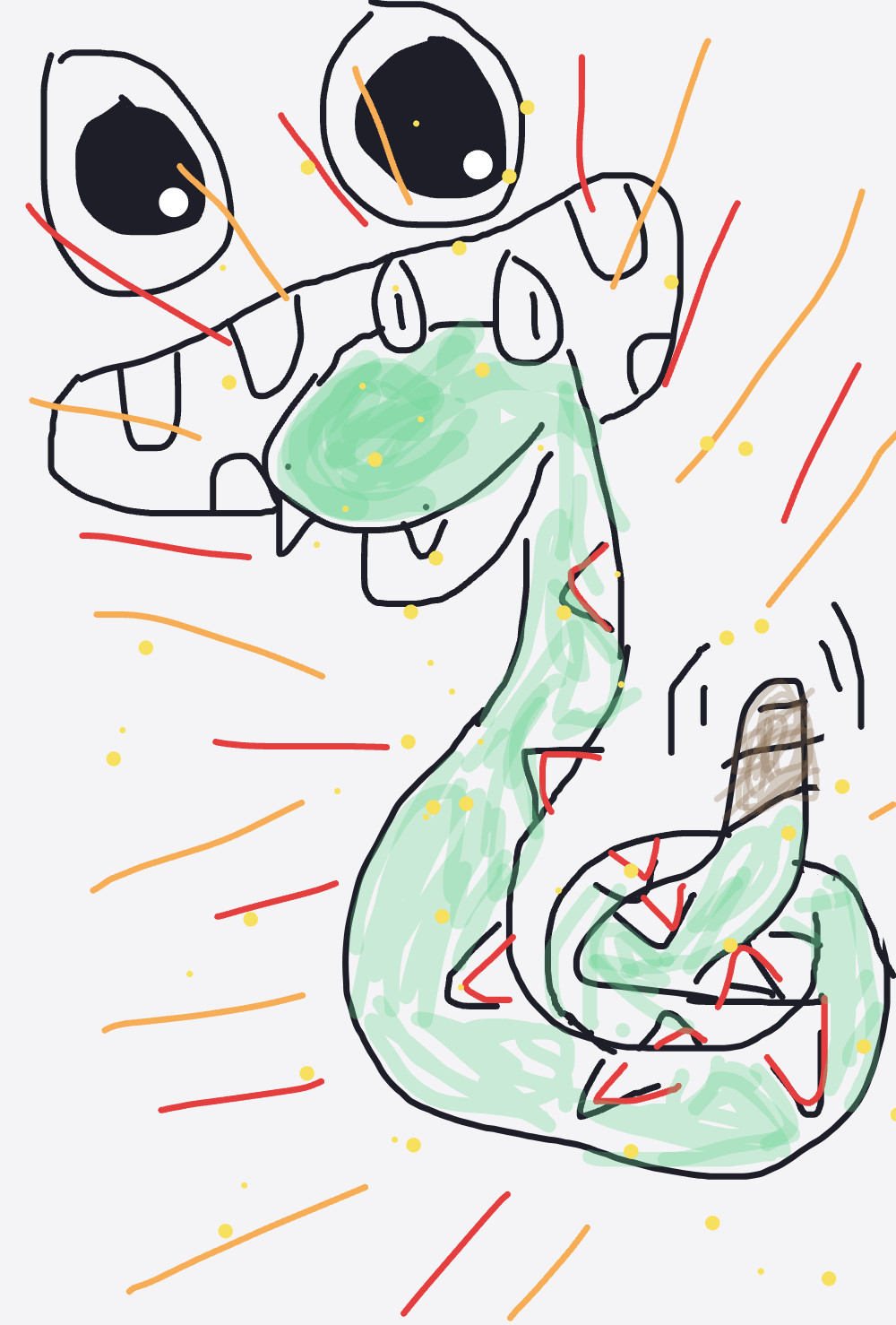 My Snake charming humans — a one-shot sketch by Ztuck0 on The Midnight Gallery daily drawing app.