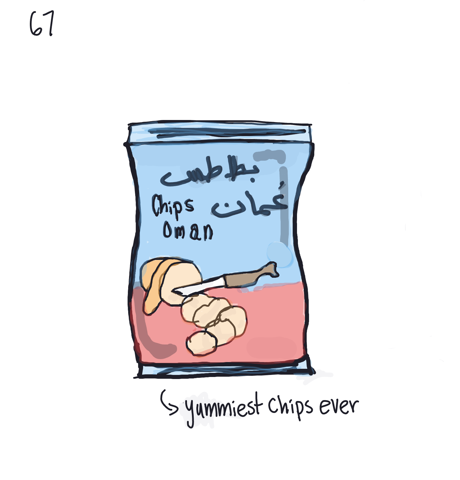 childhood snacks — a one-shot sketch by starstruck on The Midnight Gallery daily drawing app.