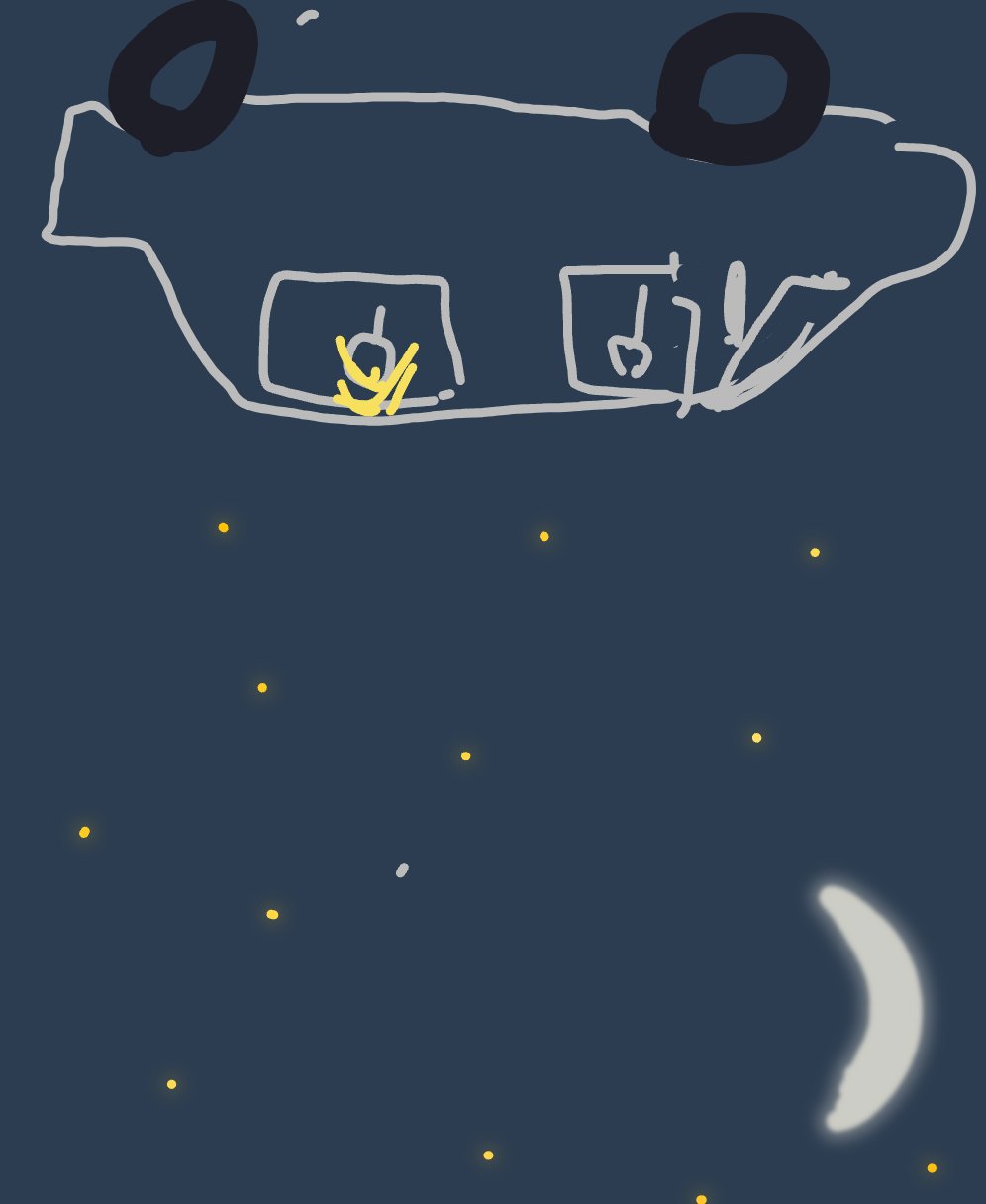 Looking the moon follow me — a one-shot sketch by Mmmmmmm on The Midnight Gallery daily drawing app.