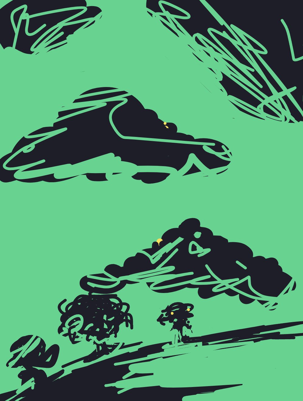 A le bien, le mal, tout ça sketch by Rauchrauchrauch — drawn in one shot in The Midnight Gallery daily drawing app.