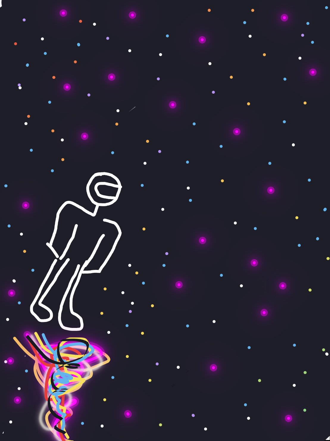 My  Astronaute tombant dans un trou noir — a one-shot sketch by daisyxcore on The Midnight Gallery daily drawing app.