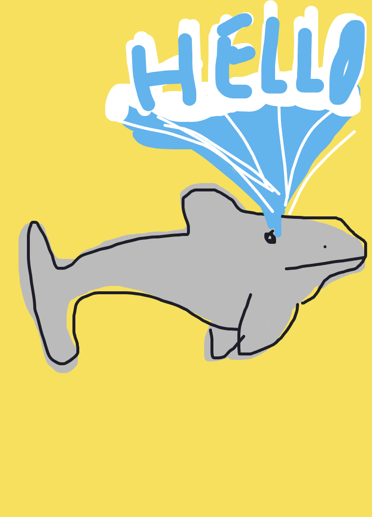 My Baleine qui dit bonjour — a one-shot sketch by monade on The Midnight Gallery daily drawing app.