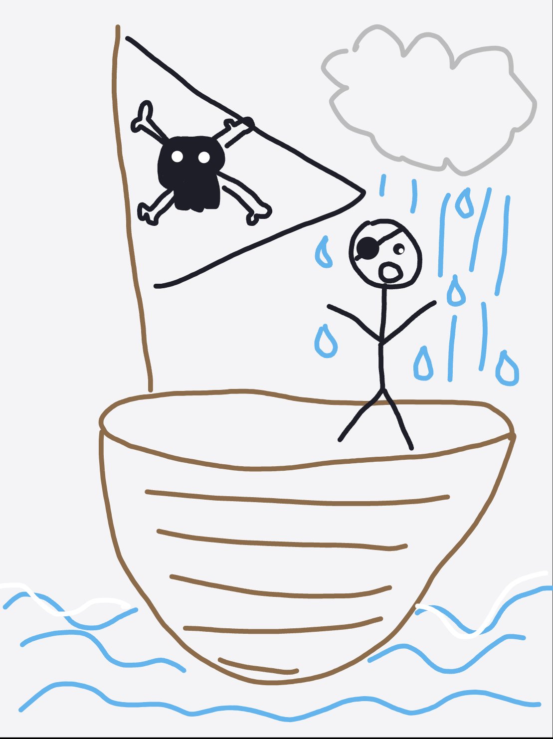 My Bateau pirate naviguant dans la tempête — a one-shot sketch by daisyxcore on The Midnight Gallery daily drawing app.