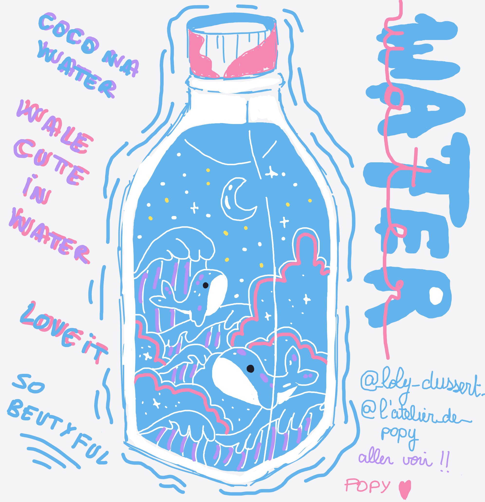 My Bouteille d’eau — a one-shot sketch by Popyllan on The Midnight Gallery daily drawing app.