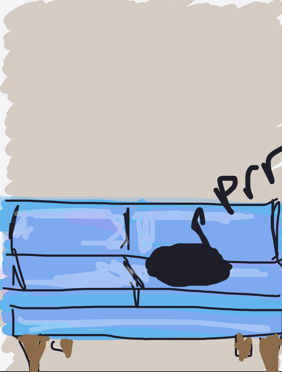 My Cat sleeping on a couch — a one-shot sketch by MadCreative on The Midnight Gallery daily drawing app.