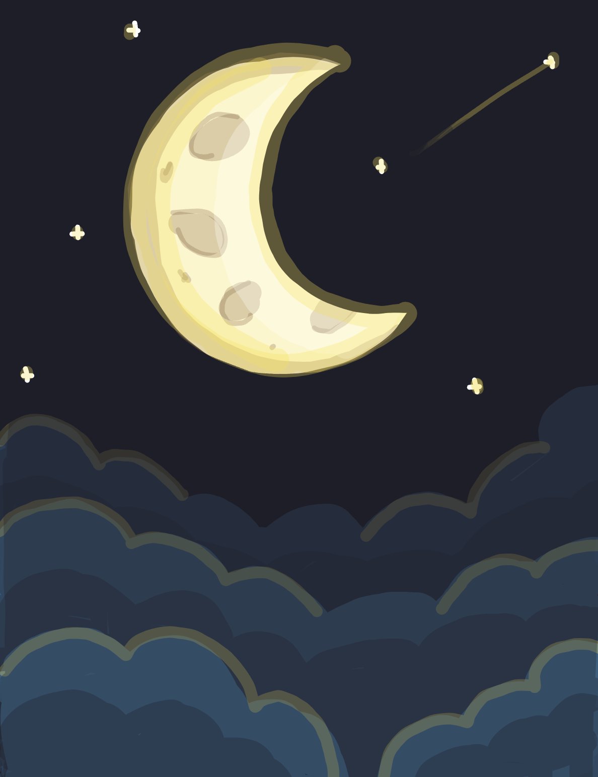 My Croissant de lune — a one-shot sketch by SilesianHorse on The Midnight Gallery daily drawing app.