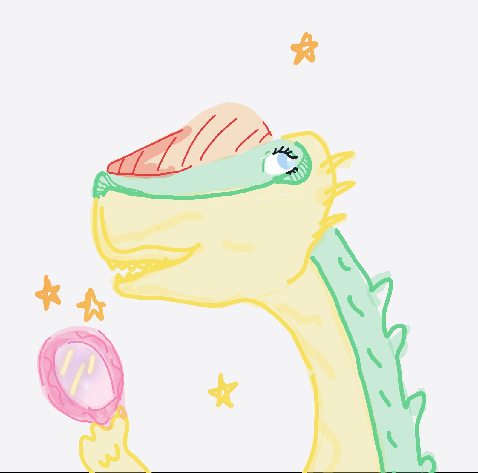 My Dinosaure le plus beau du monde — a one-shot sketch by Palomino on The Midnight Gallery daily drawing app.