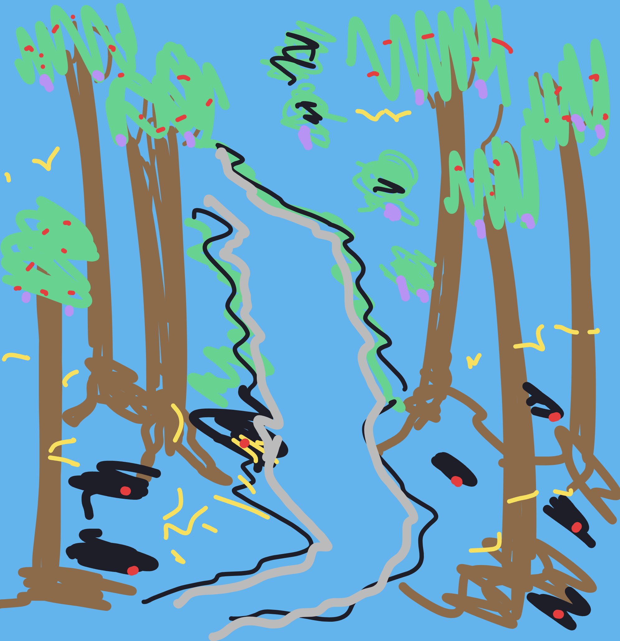 My Enchanted forest — a one-shot sketch by Icementhol on The Midnight Gallery daily drawing app.