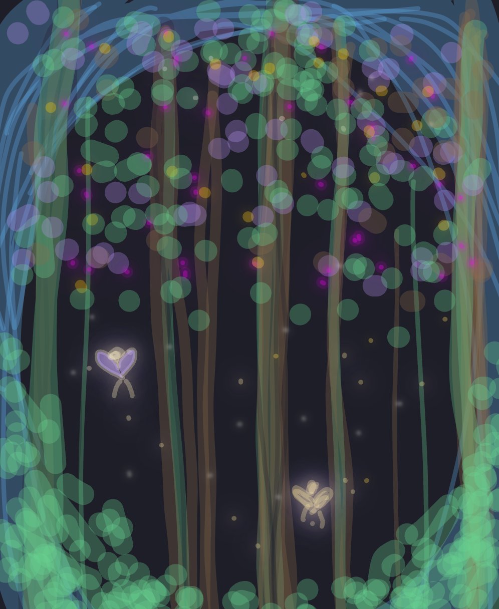 My Enchanted forest — a one-shot sketch by Mmmmmmm on The Midnight Gallery daily drawing app.