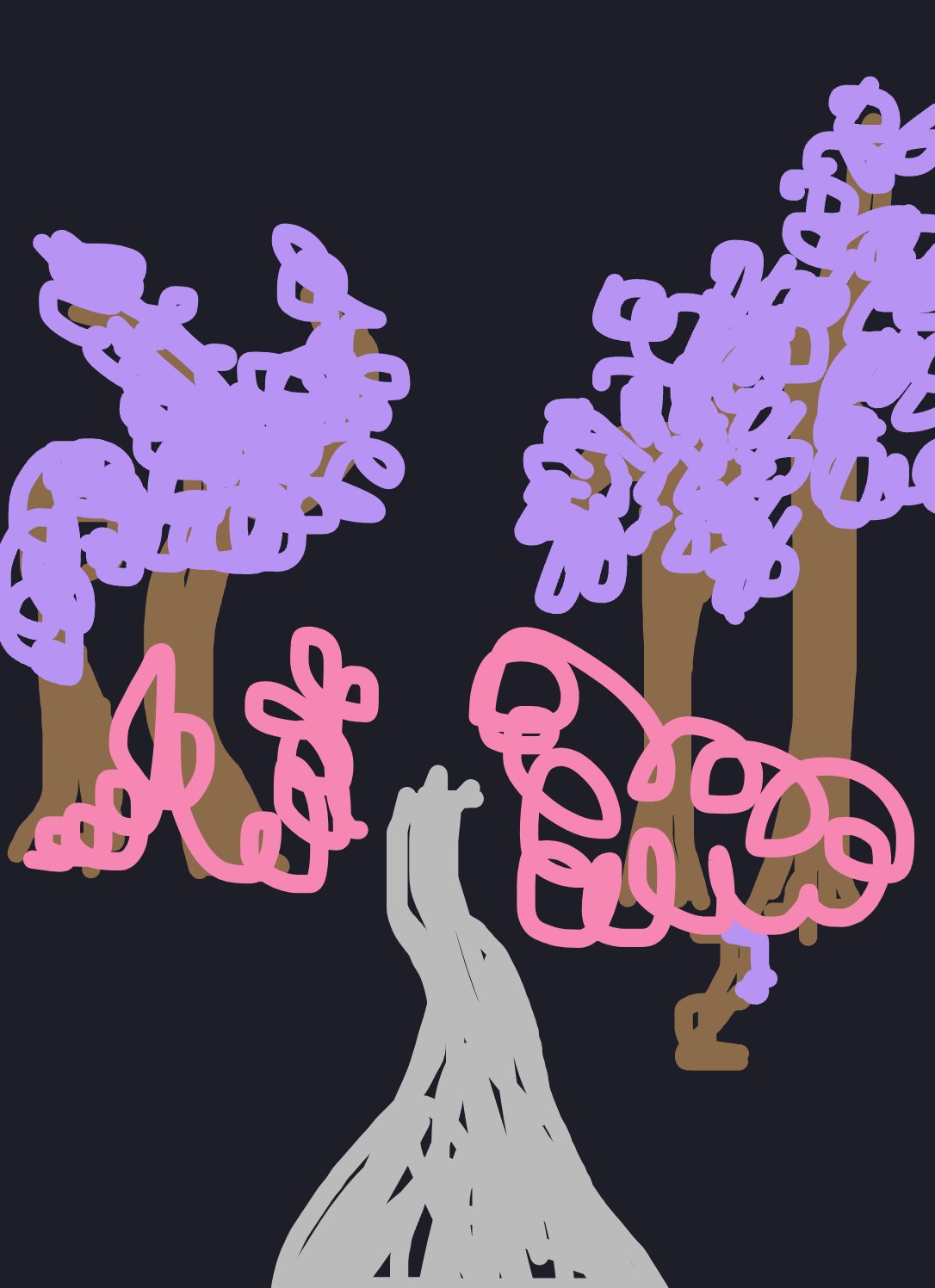 My Forêt enchantée — a one-shot sketch by Moth on The Midnight Gallery daily drawing app.
