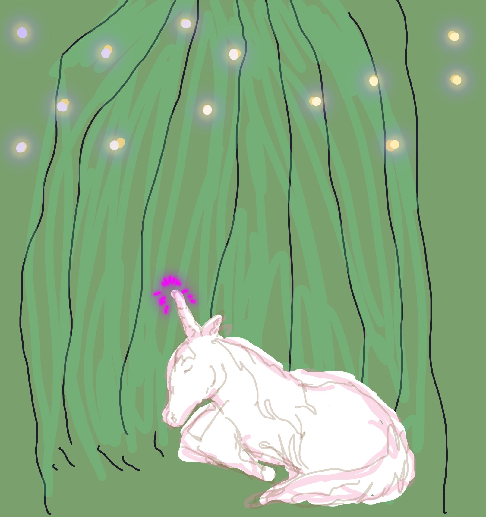 My Forêt enchantée — a one-shot sketch by Palomino on The Midnight Gallery daily drawing app.