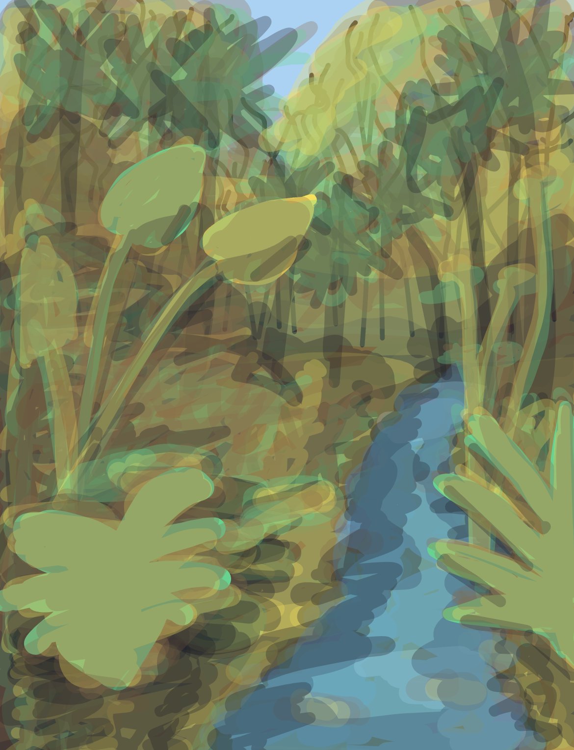 My Forêt tropicale luxuriante — a one-shot sketch by SilesianHorse on The Midnight Gallery daily drawing app.