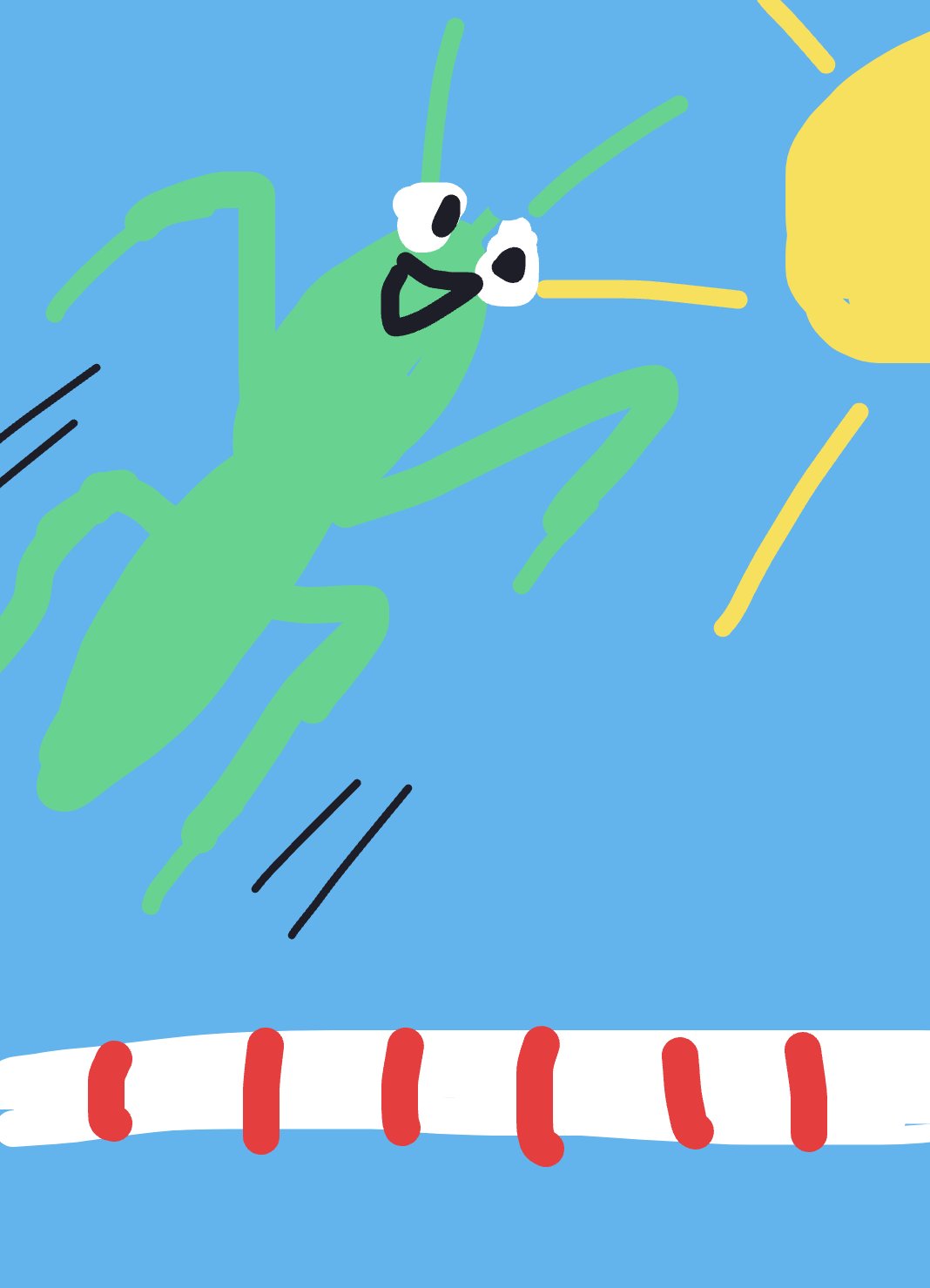 My Grasshopper in Olympics — a one-shot sketch by FleshfootedShearwater on The Midnight Gallery daily drawing app.