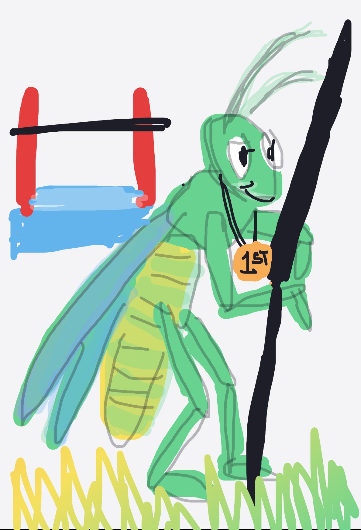 My Grasshopper in Olympics — a one-shot sketch by MadCreative on The Midnight Gallery daily drawing app.