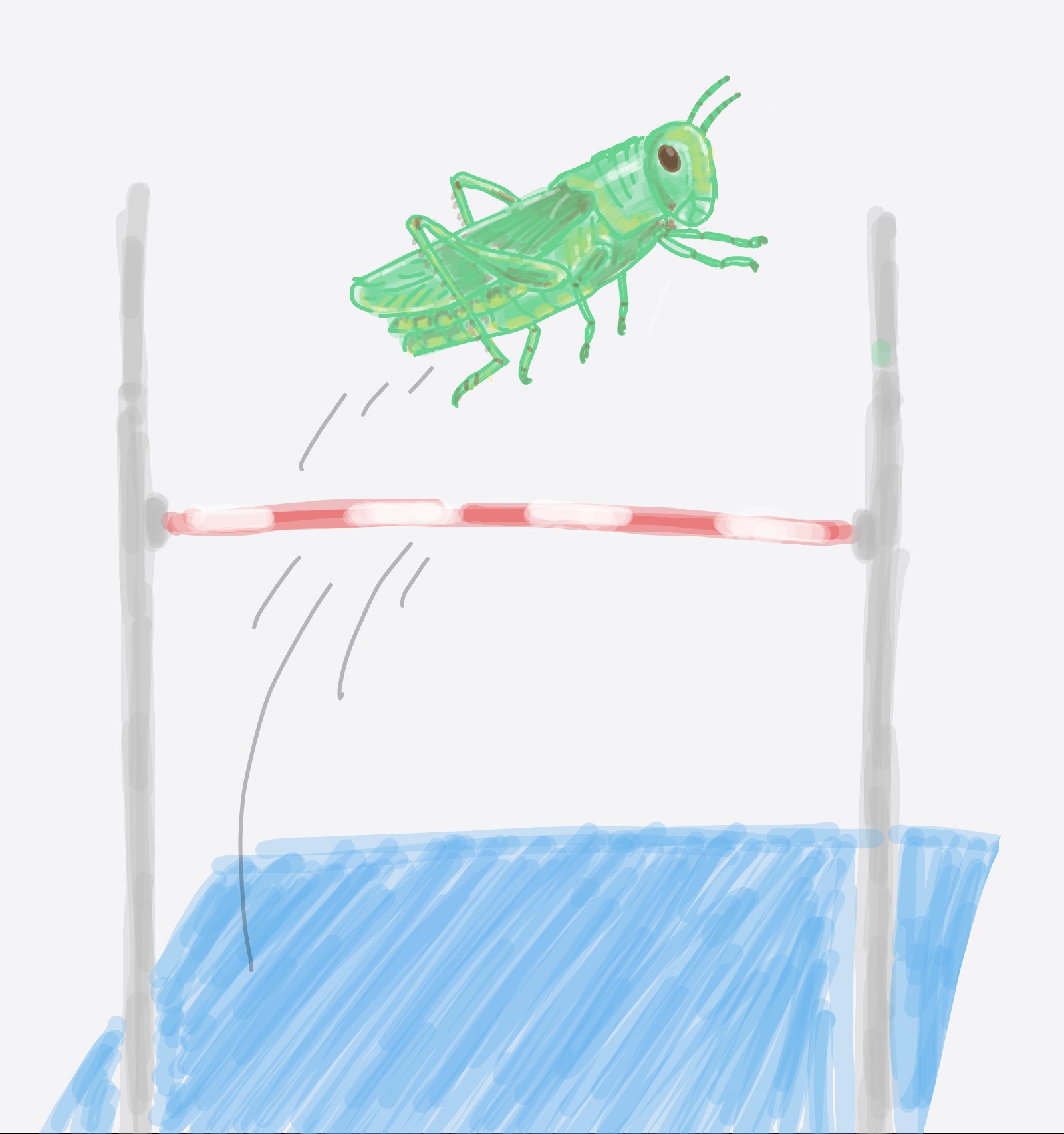 My Grasshopper in Olympics — a one-shot sketch by Mizzie on The Midnight Gallery daily drawing app.