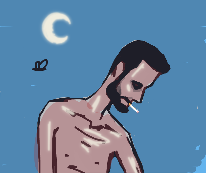 My Guerre contre les moustiques à 3h du mat — a one-shot sketch by Glacial on The Midnight Gallery daily drawing app.
