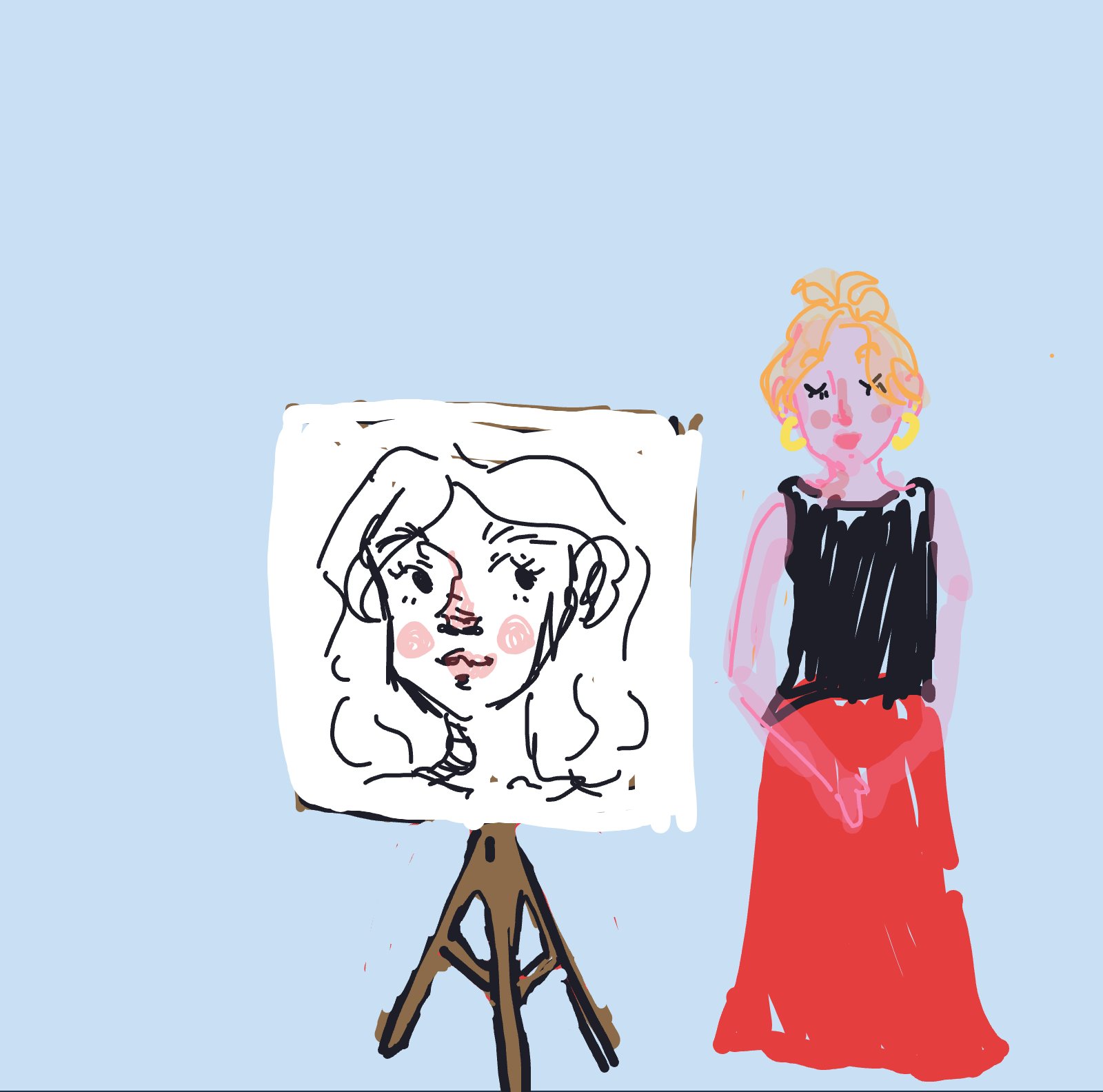 My Hobby que j’aimerais tester — a one-shot sketch by Palomino on The Midnight Gallery daily drawing app.