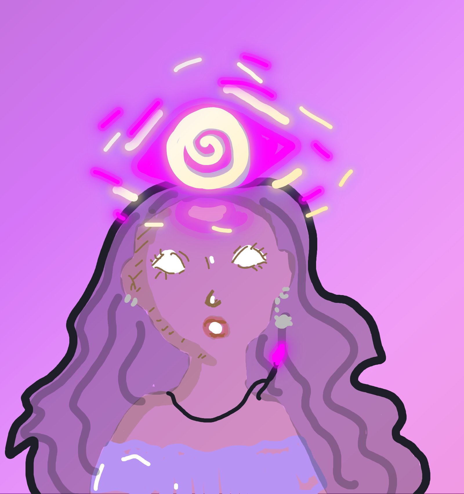 My œil flottant mystérieux — a one-shot sketch by Palomino on The Midnight Gallery daily drawing app.