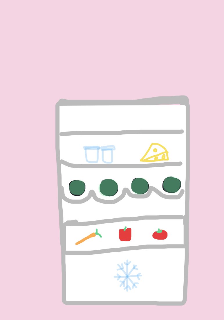 My L’anatomie de mon frigo — a one-shot sketch by ChrysTelam on The Midnight Gallery daily drawing app.