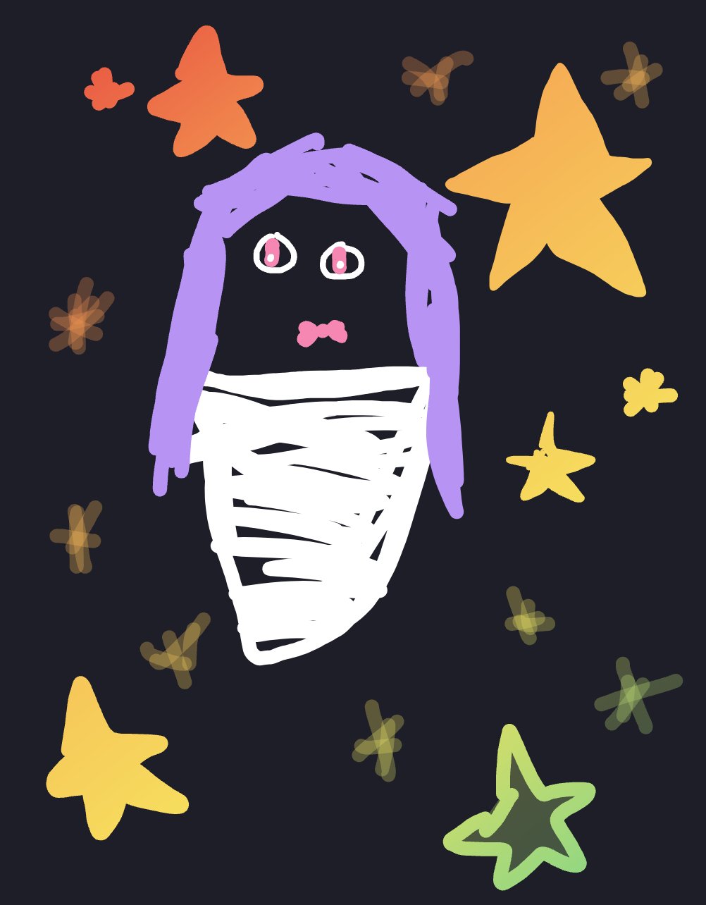 My La naissance d'une étoile — a one-shot sketch by Nnes on The Midnight Gallery daily drawing app.