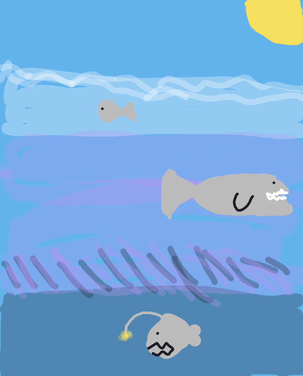 My Les abysses — a one-shot sketch by Nnes on The Midnight Gallery daily drawing app.