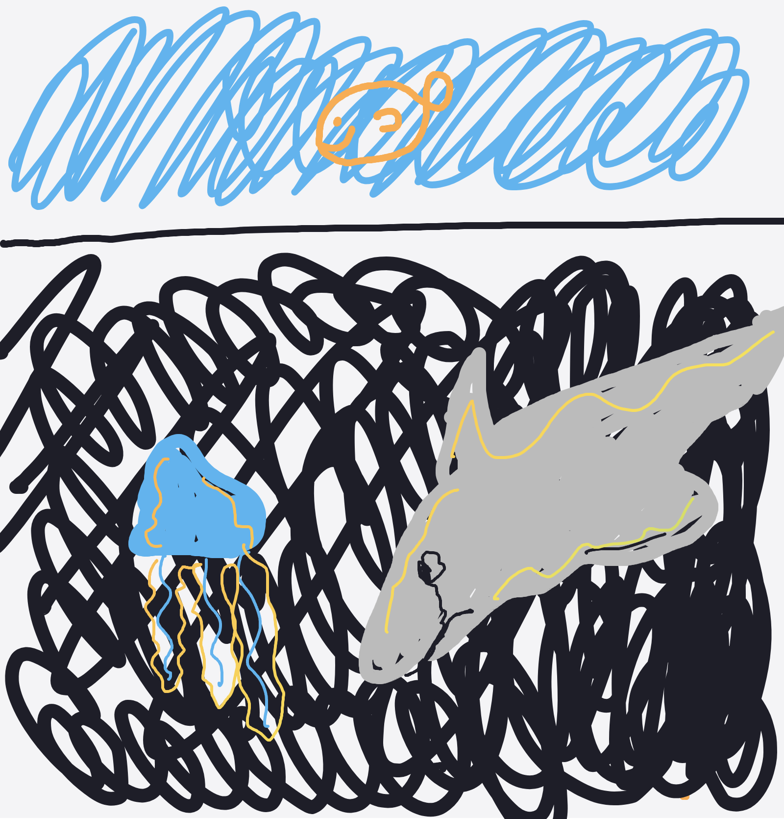 My Les abysses — a one-shot sketch by Palomino on The Midnight Gallery daily drawing app.
