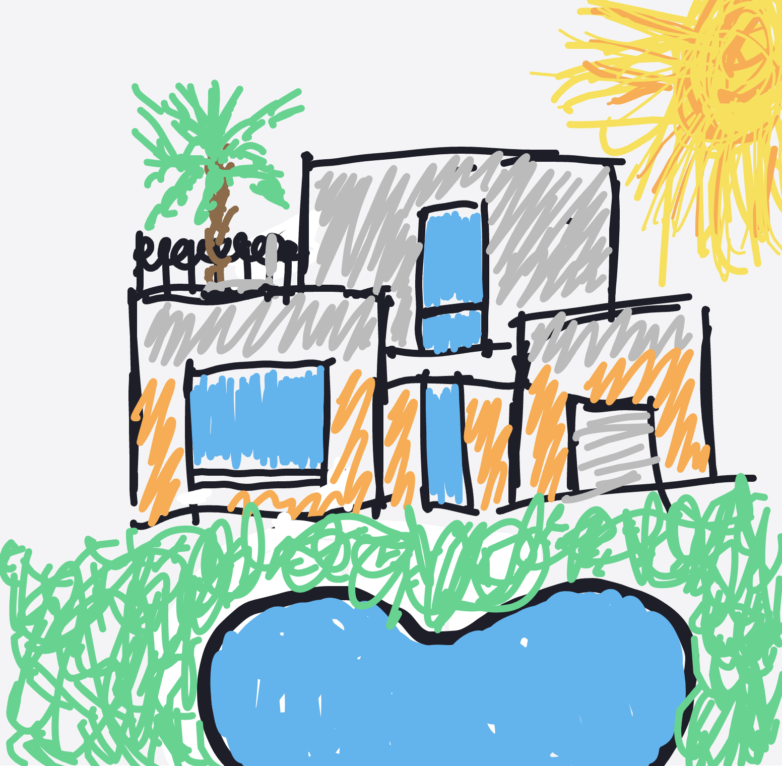 My Ma maison idéale — a one-shot sketch by NegativeArgentineCriollo8344 on The Midnight Gallery daily drawing app.