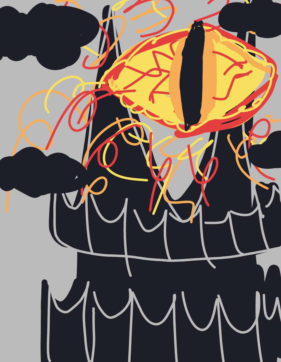 My Memorable film scene — a one-shot sketch by Bunny on The Midnight Gallery daily drawing app.