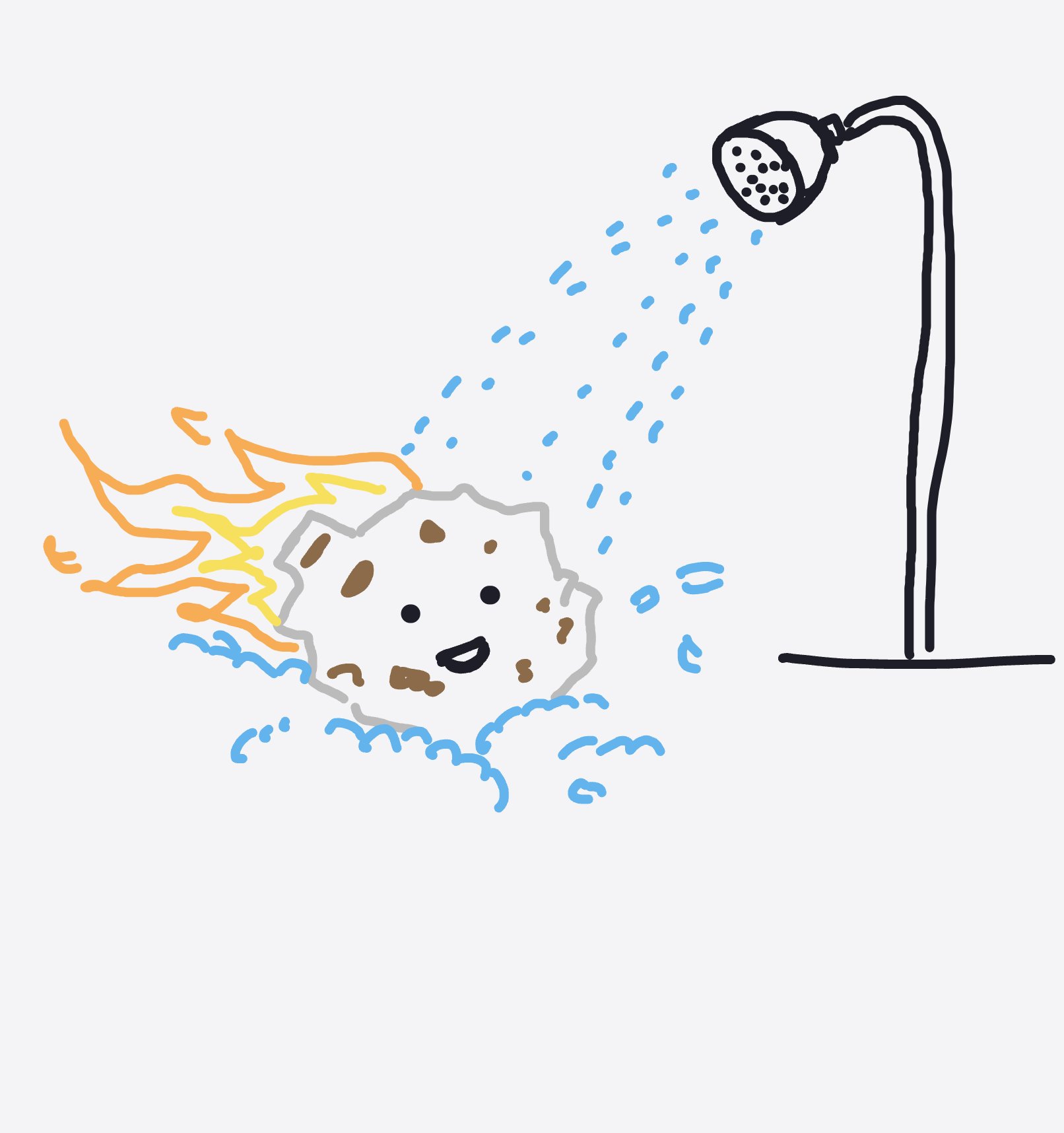 My Meteor taking shower — a one-shot sketch by Mizzie on The Midnight Gallery daily drawing app.