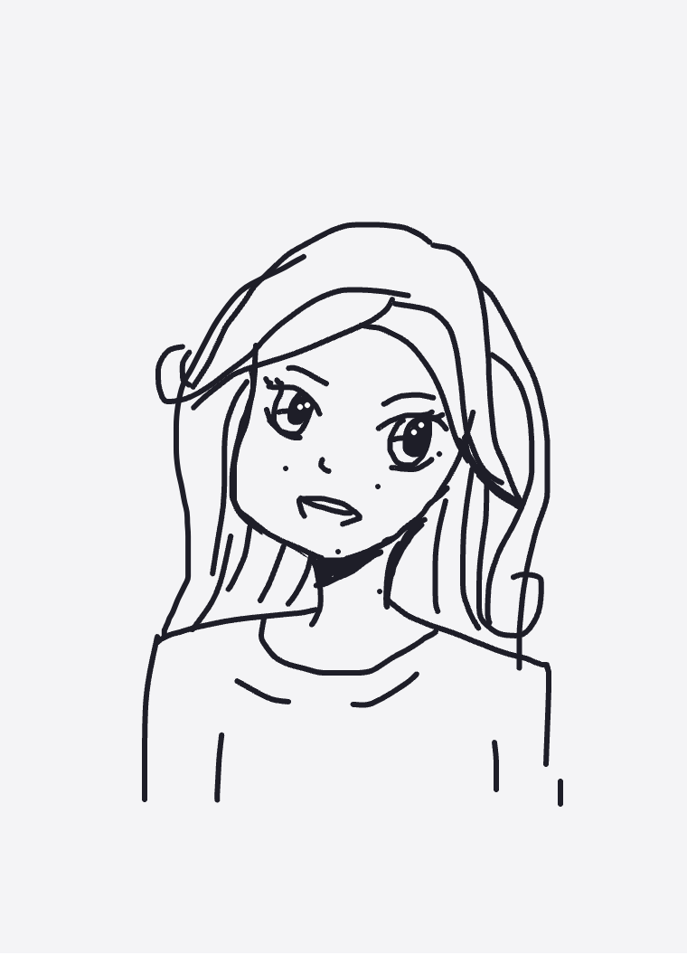 My Moi en version anime — a one-shot sketch by ChrysTelam on The Midnight Gallery daily drawing app.