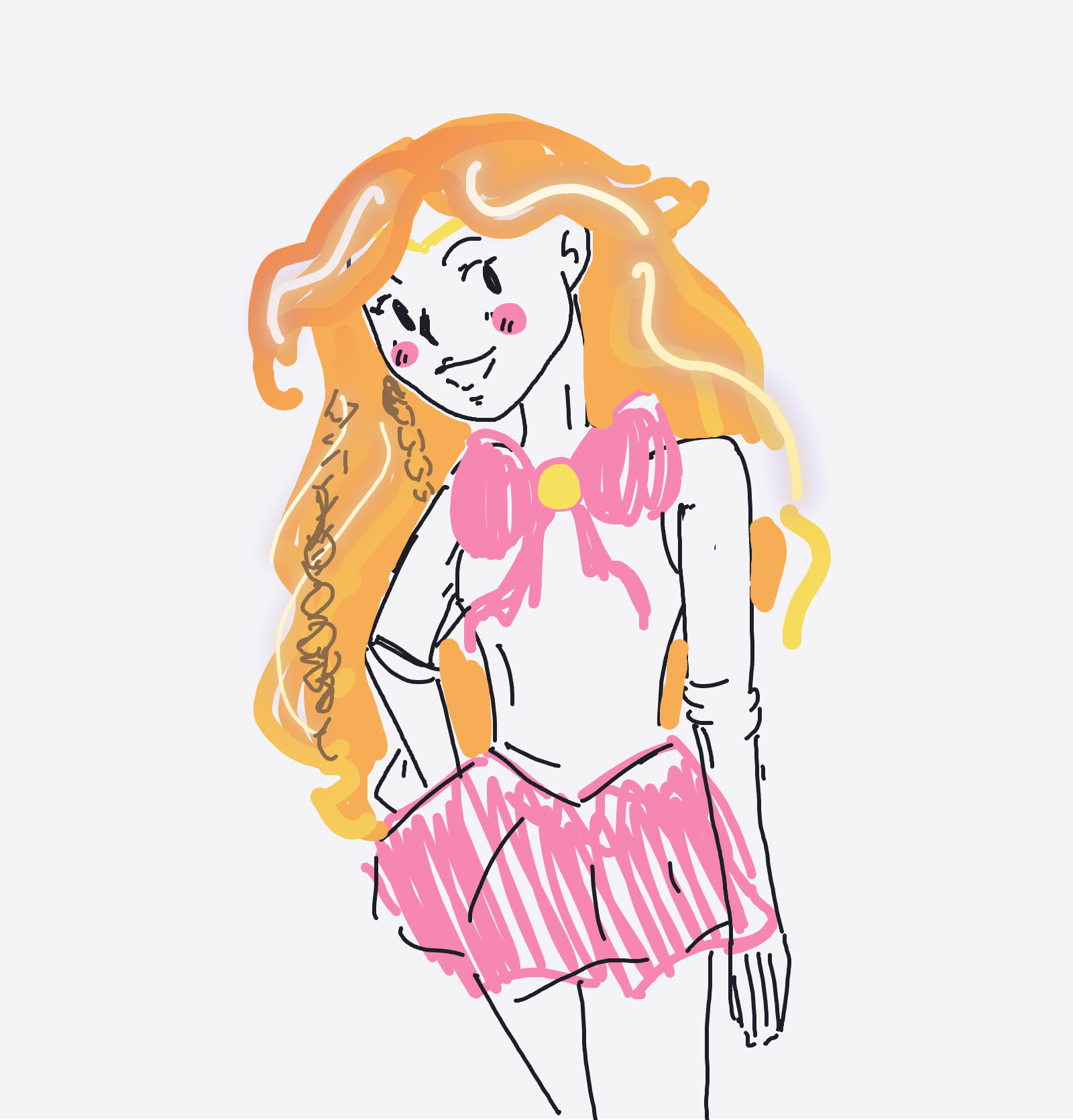 My Moi en version anime — a one-shot sketch by Palomino on The Midnight Gallery daily drawing app.