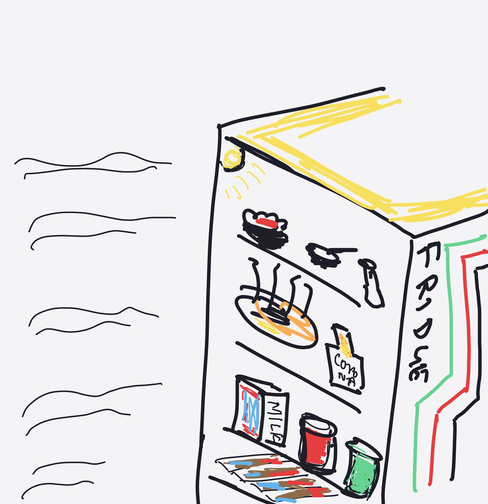 My My fridge anatomy — a one-shot sketch by Icementhol on The Midnight Gallery daily drawing app.