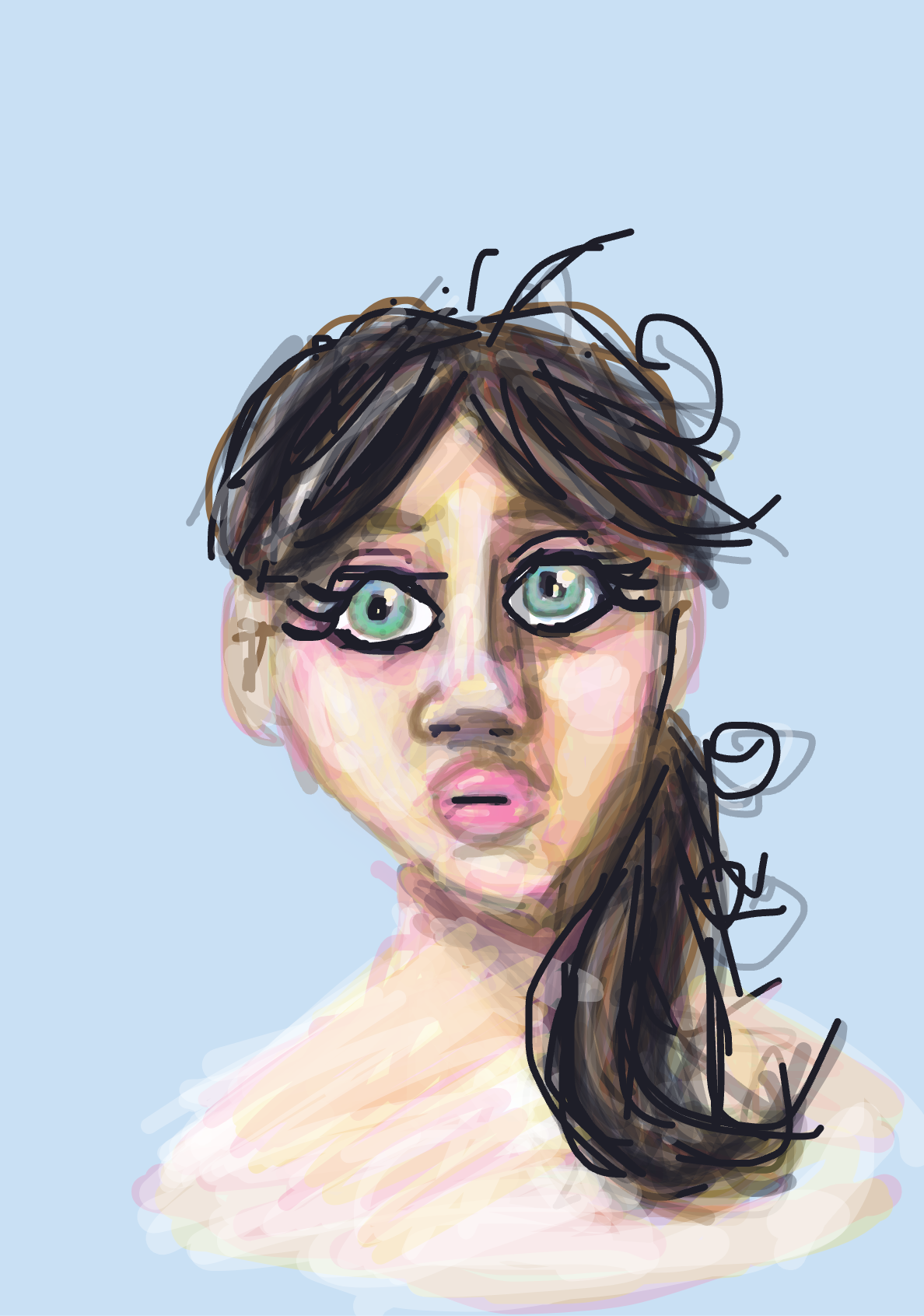 My Myself in anime style — a one-shot sketch by MadCreative on The Midnight Gallery daily drawing app.