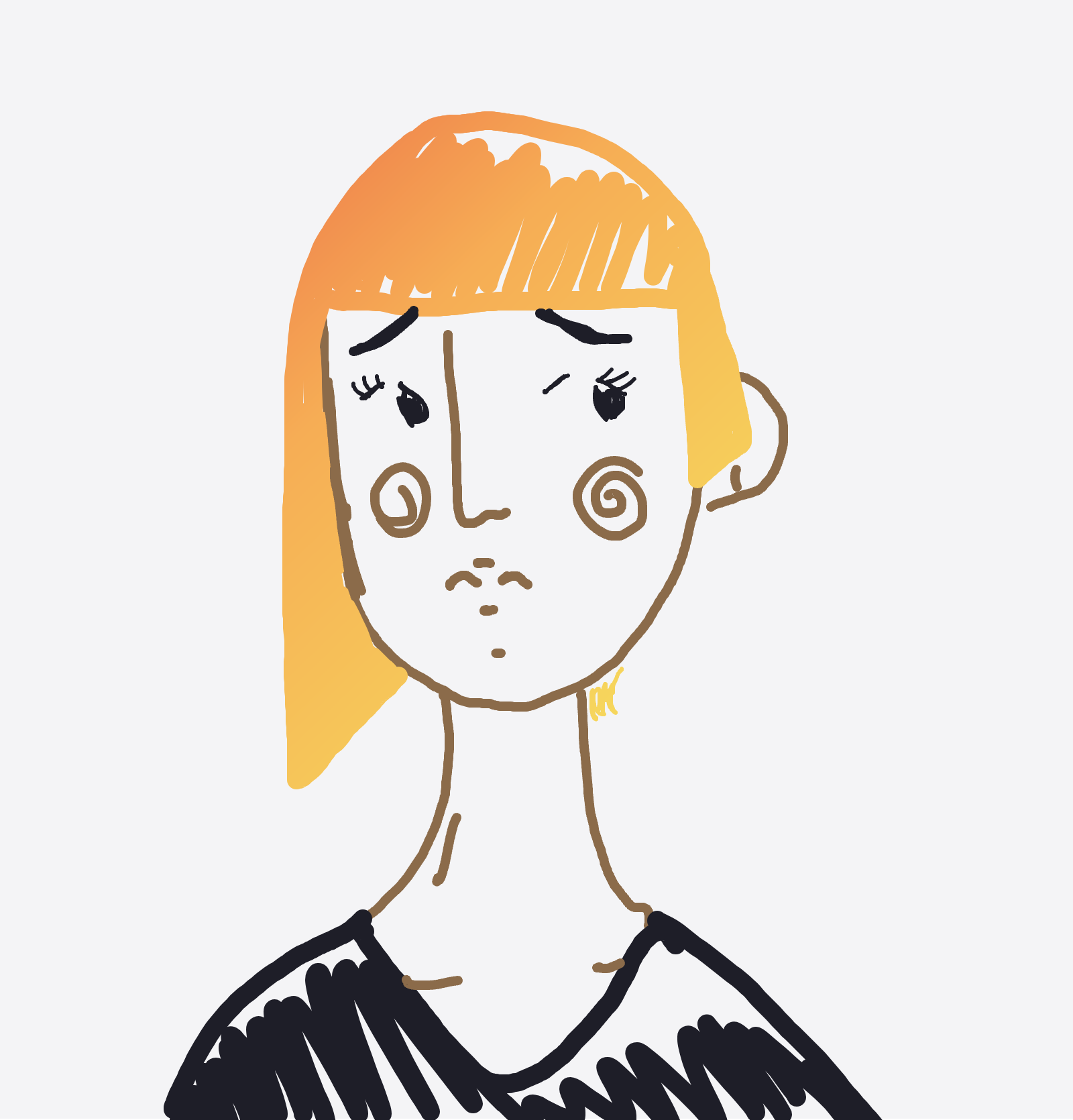 My Pire coupe de cheveux — a one-shot sketch by Palomino on The Midnight Gallery daily drawing app.