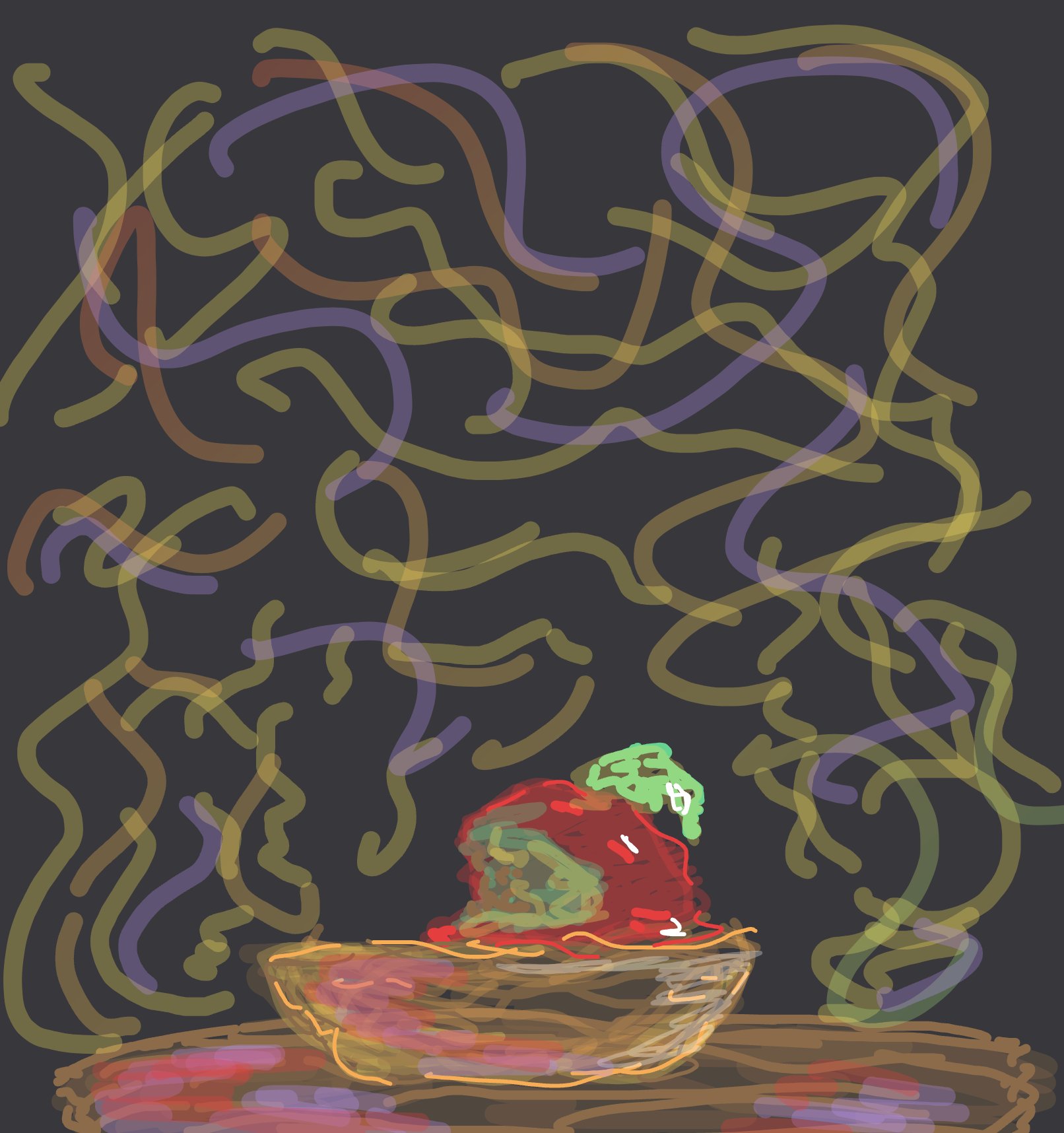 My Pomme rouge pourrie — a one-shot sketch by Palomino on The Midnight Gallery daily drawing app.