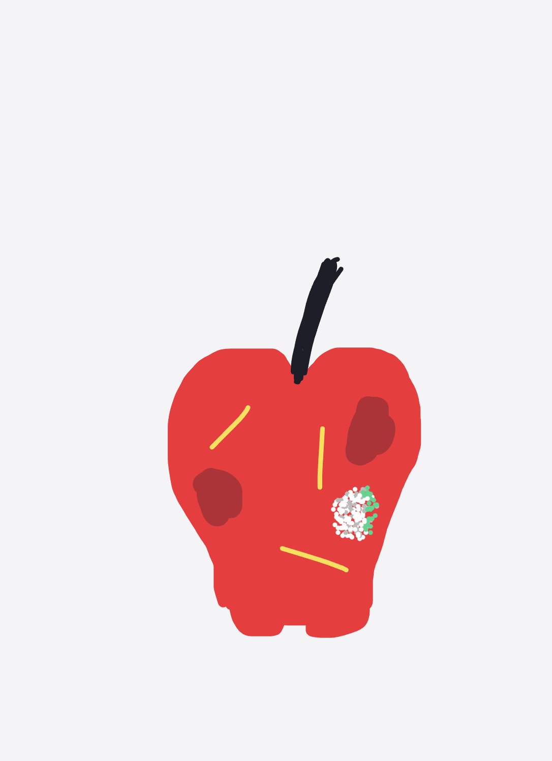 My Pomme rouge pourrie — a one-shot sketch by Snek on The Midnight Gallery daily drawing app.