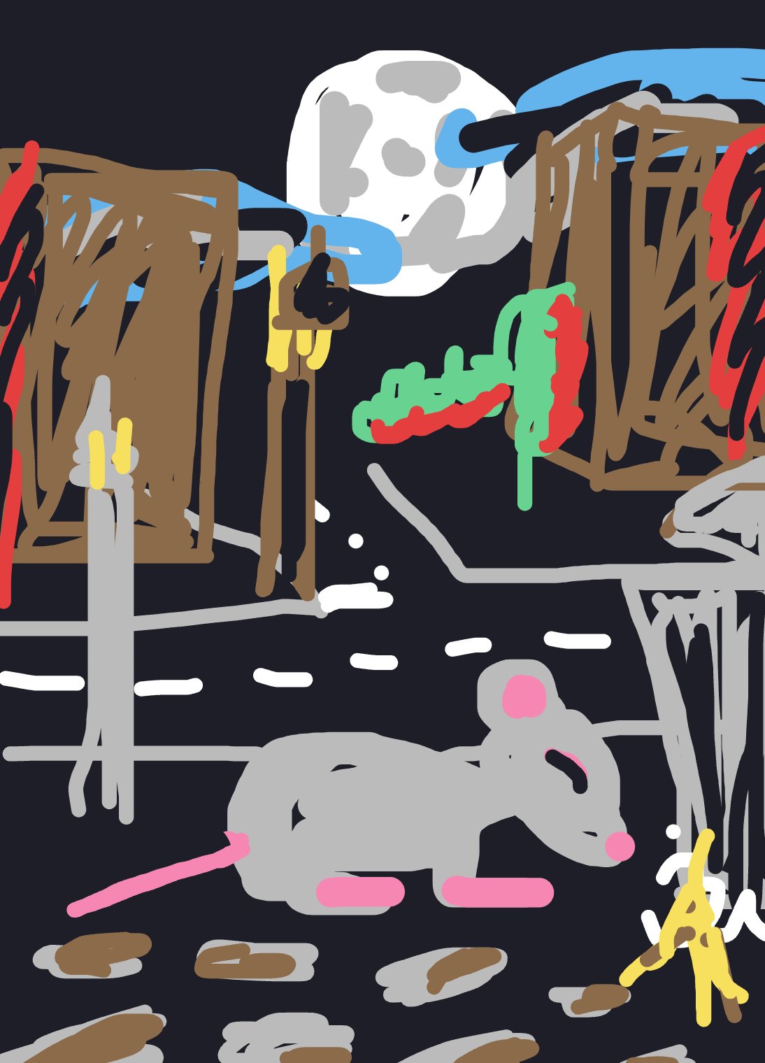 My Rat qui explore ville nocturne — a one-shot sketch by DeterminedSouthDevon9861 on The Midnight Gallery daily drawing app.